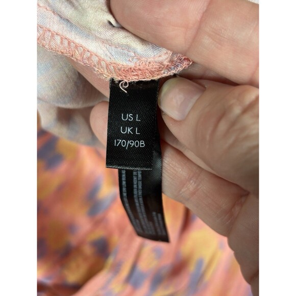 By Anthropologie Jumpsuit Pink Peach Print Size Large Cut Out Sleeveless Pockets - Picture 3 of 13